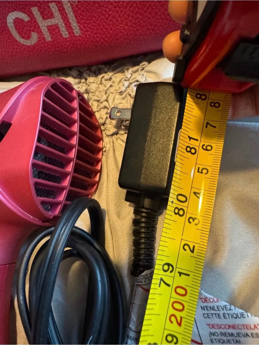 CHI Pink Cosmetic Travel Case with Matching Pink Hair Dryer